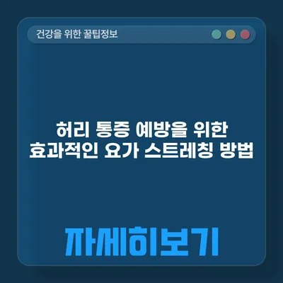 허리 통증 예방을 위한 효과적인 요가 스트레칭 방법